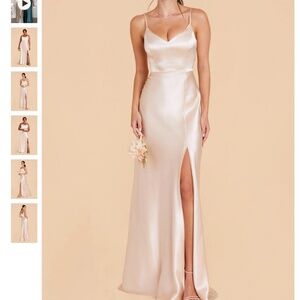 Birdy Grey Bridesmaid Dress - Jay Shiny Satin Champagne - Size M